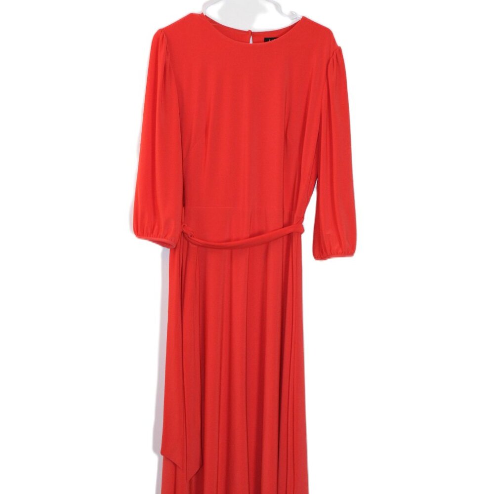 Lauren Ralph Lauren Black Label Orange Dress 3/4" Sleeve Size 14